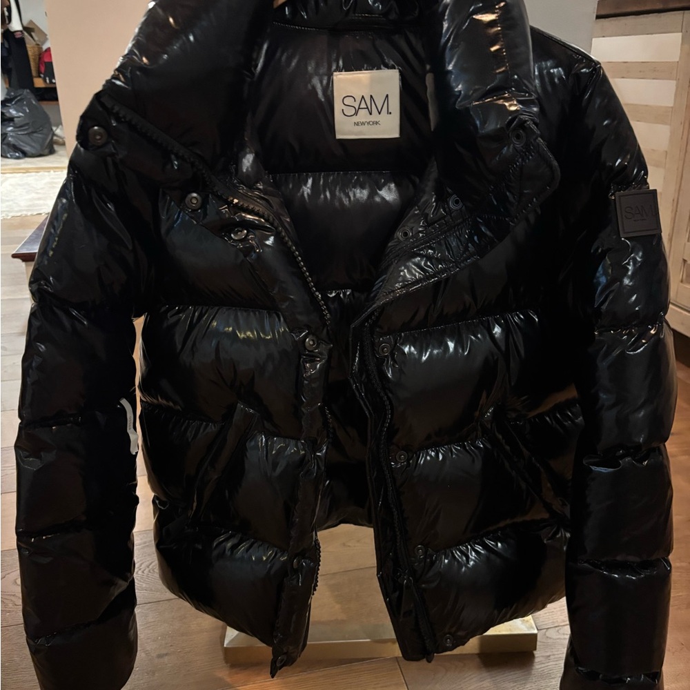 SAM. Shiny Black Puffer Jacket